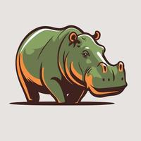 hippo character logo mascot wild animal hippopotamus in vector cartoon