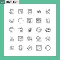 Universal Icon Symbols Group of 25 Modern Lines of transport lifting open lifter marketing Editable Vector Design Elements