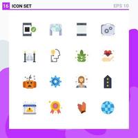 16 Universal Flat Colors Set for Web and Mobile Applications city progress window production briefcase Editable Pack of Creative Vector Design Elements