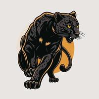 Black Panther jaguar face logo mascot icon wild animal character vector logo