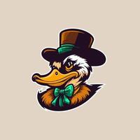 icono de la mascota del logotipo del personaje de pato o ganso fresco para la marca en el vector de dibujos animados