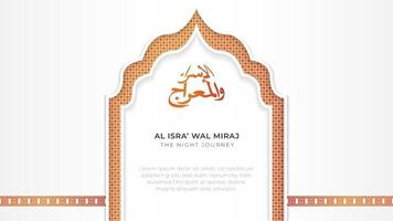 Elegant islamic isra miraj background in minimal design vector