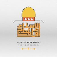 Vintage Minimal Islamic Isra Miraj greeting vector