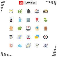 conjunto de 25 iconos modernos de la interfaz de usuario signos de símbolos para el proyector desarrollar elementos de diseño vectorial editables de aplicaciones informáticas de administración vector