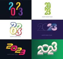 Big Set of 2023 Happy New Year logo text design 2023 number design template vector