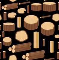 Seamless vector pattern with wood logs, trunks and planks. Background for forestry and lumber industry.