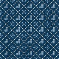 Knitted Christmas and New Year pattern. Wool Knitting Sweater Design. Wallpaper wrapping paper textile print. vector