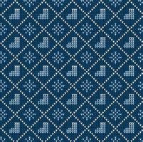 Knitted Christmas and New Year pattern. Wool Knitting Sweater Design. Wallpaper wrapping paper textile print. vector