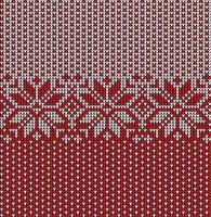 Knitted Christmas and New Year pattern. Wool Knitting Sweater Design. Wallpaper wrapping paper textile print. vector