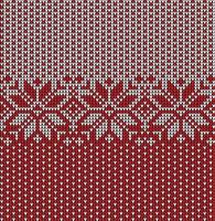 Knitted Christmas and New Year pattern. Wool Knitting Sweater Design. Wallpaper wrapping paper textile print. vector