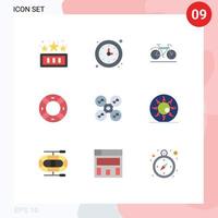 conjunto de 9 iconos de interfaz de usuario modernos símbolos signos para soporte de drones reloj seguridad deporte elementos de diseño vectorial editables vector