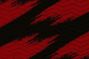 Abstract red and black grunge texture background with zigzag style vector