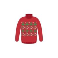 Vector ugly sweaters for Christmas party. Knitted jumpers with winter patterns esp