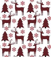 Christmas and New Year pattern at Buffalo Plaid. Festive background for design and print vector