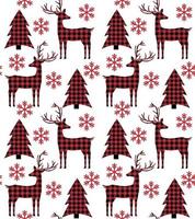 Christmas and New Year pattern at Buffalo Plaid. Festive background for design and print vector