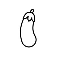 Outline, simple vector eggplant icon isolated on white background.