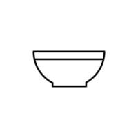 Outline, simple vector bowl icon isolated on white background.