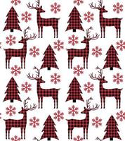 Christmas and New Year pattern at Buffalo Plaid. Festive background for design and print vector