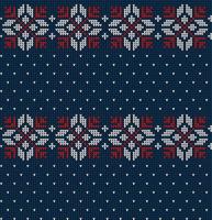 Knitted Christmas and New Year pattern vector