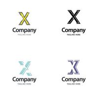 diseño de paquete de logotipo grande de letra x diseño de logotipos modernos y creativos para su negocio vector