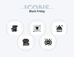 Black Friday Glyph Icon Pack 5 Icon Design. shirt. promote. sign. clothing. sale advertisement vector