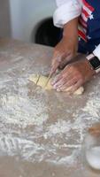 Kneading dough with hands video