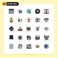 paquete de iconos vectoriales de stock de 25 signos y símbolos de línea para elementos de diseño vectorial editables multijugador de esperma conectado al calendario de Halloween vector