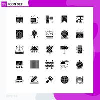 Modern Set of 25 Solid Glyphs and symbols such as design logo camera design easter Editable Vector Design Elements