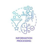 Information processing blue gradient concept icon vector