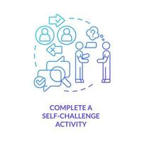 Complete self challenge activity blue gradient concept icon vector