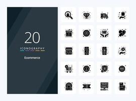 20 Ecommerce Solid Glyph icon for presentation vector