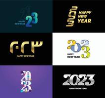 Big Collection of 2023 Happy New Year symbols Cover of business diary for 2023 with wishes vector