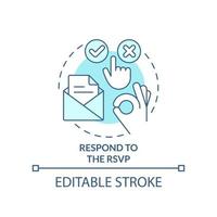 Respond to RSVP turquoise concept icon vector