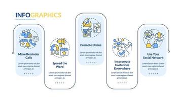 Engaging guests on business meeting rectangle infographic template vector