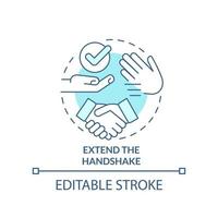 Extend handshake turquoise concept icon vector