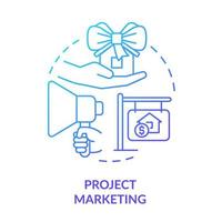 Project marketing blue gradient concept icon vector