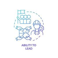 Ability to lead blue gradient concept icon vector