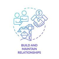 Build and maintain relationships blue gradient concept icon vector