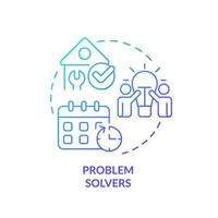 Problem solvers blue gradient concept icon vector