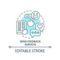 Send feedback surveys turquoise concept icon vector