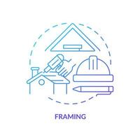 Framing blue gradient concept icon vector