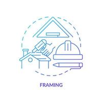 Framing blue gradient concept icon vector