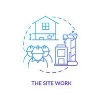 Site work blue gradient concept icon vector