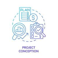 Project conception blue gradient concept icon vector