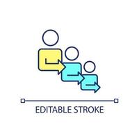 Forming mentor-mentee relationship RGB color icon. Creating professional connection. Building structure. Isolated vector illustration. Simple filled line drawing. Editable stroke