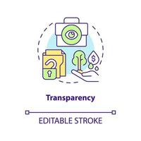 Transparency concept icon. Level of trust in startup. Reliable business. Profitable abstract idea thin line illustration. Isolated outline drawing. Editable stroke. Arial, Myriad Pro-Bold fonts used vector