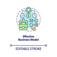 Effective business model concept icon. Profitable startup plan. Generate income abstract idea thin line illustration. Isolated outline drawing. Editable stroke. Arial, Myriad Pro-Bold fonts used vector