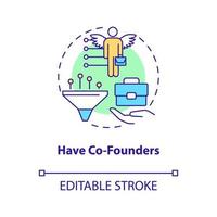 Have co-founders concept icon. Business partnership. Professional relationship abstract idea thin line illustration. Isolated outline drawing. Editable stroke. Arial, Myriad Pro-Bold fonts used vector