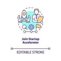 Join startup accelerator concept icon. Entrepreneur program. Small business abstract idea thin line illustration. Isolated outline drawing. Editable stroke. Arial, Myriad Pro-Bold fonts used vector