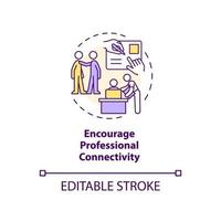 Encourage professional connectivity concept icon. Employee engagement communications abstract idea thin line illustration. Isolated outline drawing. Editable stroke vector